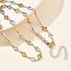 Two Tone 304 Stainless Steel Triangle Link Chain Necklaces for Women NJEW-G201-01GP-1