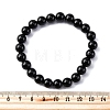Natural Tourmaline Round Beaded Stretch Bracelets for Men Women BJEW-G743-01A-5