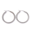 304 Stainless Steel Twist Rope Hoop Earrings for Women EJEW-G298-05P-1