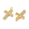 Brass Micro Pave Clear Cubic Zirconia Pendants KK-Q031-35G-03-2