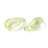 Transparent Glass Teardrop Charms GLAA-T030-03E-2