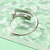 Brass Open Cuff Rings for Women RJEW-R005-01P-4