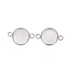 201 Stainless Steel Cabochon Connector Settings X-STAS-F191-15S-D-3