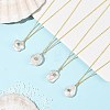 Natural Baroque Keshi Pearl Pendant Brass Cable Chain Necklaces NJEW-JN06530-1