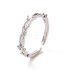 Clear Cubic Zirconia Branch Open Cuff Ring RJEW-H127-31P-1