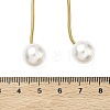 Ion Plating(IP) Round White Acrylic Imitation Pearl 304 Stainless Steel Round Snake Chain Lariat Necklaces NJEW-D269-01G-3