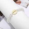 Mother's Day Flat Round with Word Mama Brass Link Bracelets FS-WG7D6C4-01-3