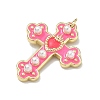 Brass Enamel with ABS Plastic Imitation Pearl Pendants LS-KK-Z153-16G-04-2