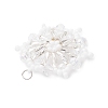 Glass Seed Beaded Snowflake Pendants PALLOY-MZ01080-01-4