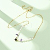 Natural Amethyst Chip and Rice Natural Pearl Beaded Necklaces GG-CBA3297-15G-G-2
