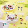 100Pcs 10 Colors Opaque Resin Rondelle European Beads RESI-TA0005-74-7
