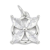 Brass Micro Pave Clear Cubic Zirconia Charms KK-G522-37P-1