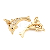 Brass Micro Pave Clear Cubic Zirconia Charms KK-Q085-04D-G-2