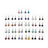 Gemstone Teardrop Dangle Earrings with Crystal Rhinestone EJEW-A092-02P-1