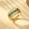 Brass Micro Pave Cubic Zirconia Finger Rings for Women WG07BF8-01-1