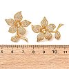 Brass Micro Pave Clear Cubic Zirconia Slide Charms KK-K422-10G-3