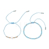 2Pcs Adjustable Glass Seed Beads & Glass Beads Braided Bead Bracelets Set BJEW-MZ00287-02-2
