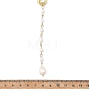 Adjustable 304 Stainless Steel Natural Pearl Rice Link Chain Lariat Y Tassel Necklaces for Women NJEW-JN06148-4
