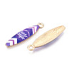 Alloy Enamel Pendants ENAM-T022-40KCG-05-2