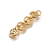 Brass 4 Coins Links Connector Charms KK-K378-68G-2