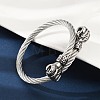 Fist 304 Stainless Steel Twisted Rope Shape Bangles for Women Men BJEW-D304-02AS-01-1