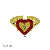 Brass Micro Pave Clear Cubic Zirconia & Enemal Cuff Open Rings for Women WG18C6A-01-1