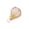 Natural Rose Quartz Pendants PALLOY-JF03396-01-4