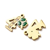304 Stainless Steel Enamel & Rhinestone Pendants STAS-B130-01G-4-2