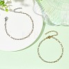 2Pcs 2 Colors 304 Stainless Steel Figaro Chains Bracelet Sets BJEW-JB14356-03-1