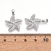 Brass Micro Pave Cubic Zirconia Pendants KK-T070-86P-3