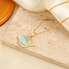 Ocean 304 Stainless Steel Enamel Whale Pendant Necklaces for Women WG3A0C9-02-3