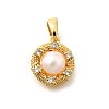 Natural Freshwater Pearl Flat Round Charms KK-K398-30G-1