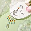 Moon & Star Tibetan Style Alloy Charm Hanging Ornaments HJEW-TA00246-2