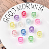UV Plating Transparent Acrylic European Beads OACR-M027-02G-1