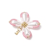 Two Tone Glass Seed Beaded Butterfly Pendants PALLOY-MZ00556-01-4