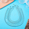 6Pcs 6 Styles 304 Stainless Steel Figaro Chain & Curb Chain & Box Chain & Water Wave Chain & Cable Chain Necklaces Sets for Women NJEW-TADJ0003-4