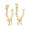 Brass Micro Pave Clear Cubic Zirconia Pendants KK-G549-16A-G-1