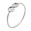 Tarnish Resistant 304 Stainless Steel Blank Bangle Bases with Flat Round Tray STAS-G337-01P-1