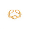 Ion Plating(IP) 304 Stainless Steel Cable Chain Shape Open Cuff Ring for Women RJEW-S405-178G-1
