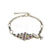 Elegant Alloy & Colorful Rhinestone Link Bracelets WG00069-01-5