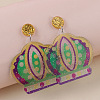 Bohemian Style Acrylic Glitter Powder Dangle Stud Earrings FS-WGAD9E8-02-1