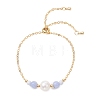 Natural Blue Lace Agate Beads Link Bracelets BJEW-JB13087-03-2