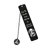 Skeleton Stainless Steel Rectangle Bookmark for Booklovers Reader PW-WGA1359-01-1