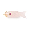 Natural Rose Quartz Carved Pendants X-G-P599-07G-04-1