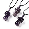 Natural Amethyst Mushroom Pendant Necklace NJEW-E065-01C-1