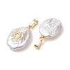 3Pcs 3 Styles Natural Baroque Keshi Pearl Coin Pendants PALLOY-JF05471-2
