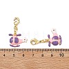 Helicopter Brass Enamel Pendant Decorations KK-B198-04G-3
