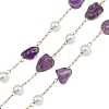 Natural Amethyst Nuggets & 316 Stainless Steel Handmade Link Chains CHS-K021-14G-08-1