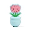Flower Food Grade Silicone Focal Beads SIL-A011-03B-02-1