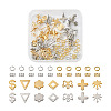 56Pcs 14 Style 201 Stainless Steel Stud Earring Findings with Hole and 304 Stainless Steel Pins and Ear Nuts DIY-SW0001-11-9